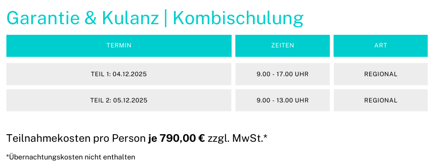 G&K Kombischulung