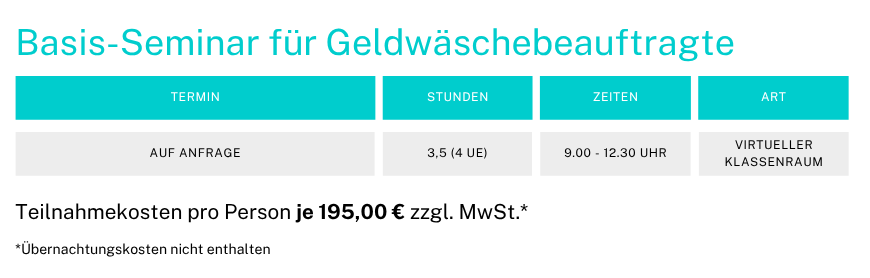 Geldwäsche Basis